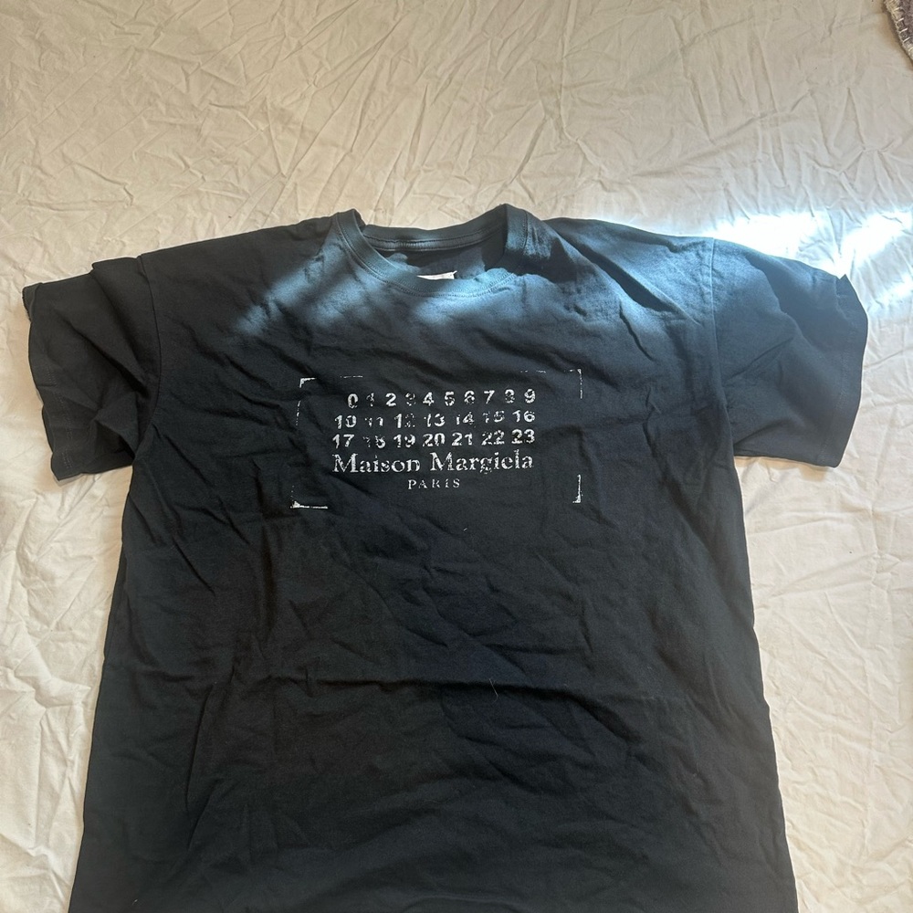 Maison Martin Margiela Black Logo Numeric Graphic Tee